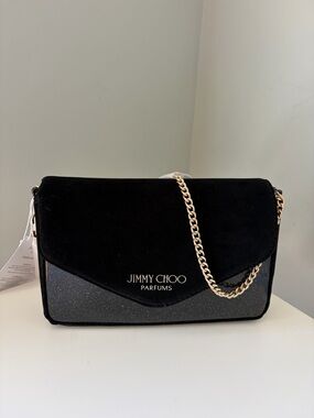 Jimmy Choo Black Glitter Crossbody Bag